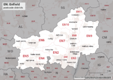 EN postcode districts map preview