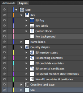 EU countries Illustrator layers