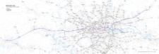 Elizabeth Line map with rail and road networks low-resolution preview