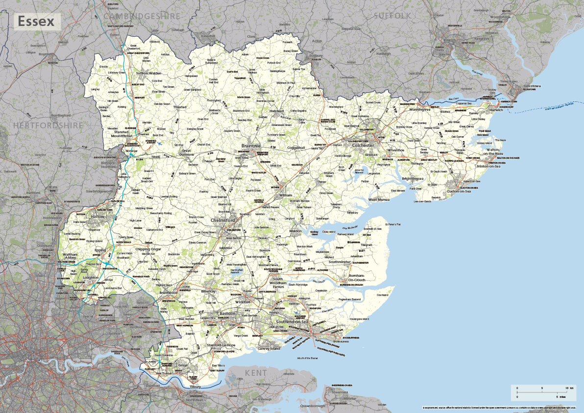 Map Of Essex County England