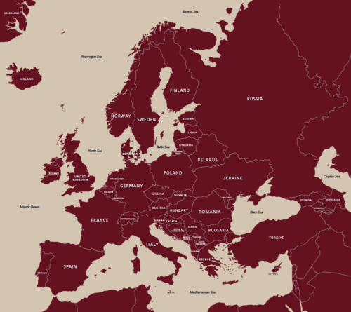 Europe map preview brick