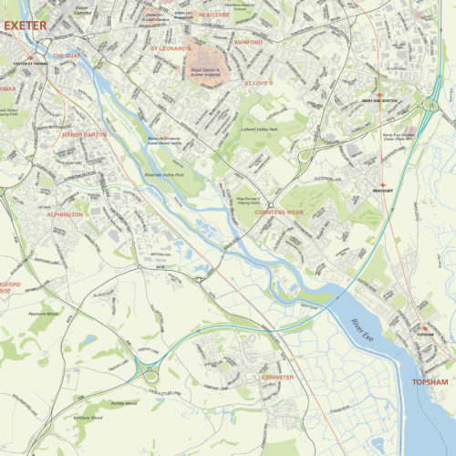 Details of the Exeter & Exe Estuary map