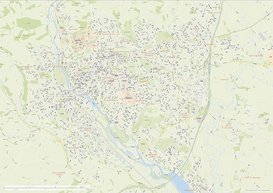 Exeter city map