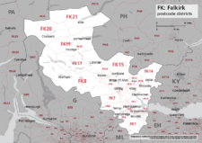 FK postcode districts map preview