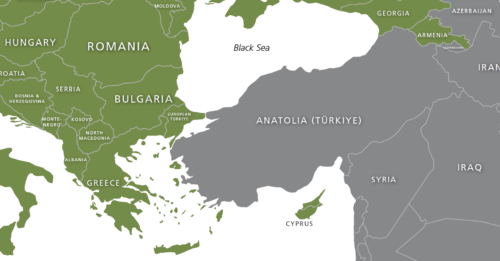 Geographic map of Europe detail