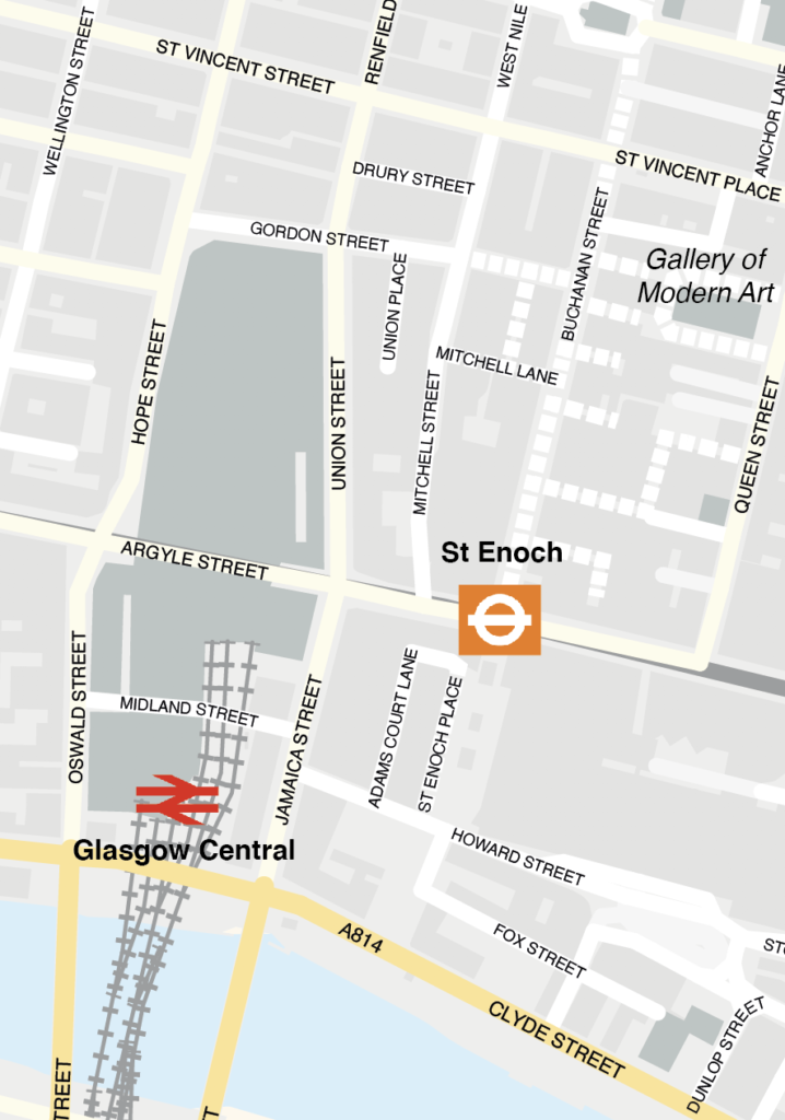 Glasgow centre map detail