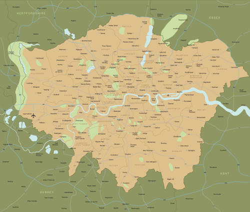 Map of Greater London districts and boroughs – Maproom