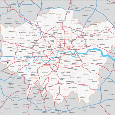 Greater London districts map