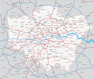 Greater London districts map