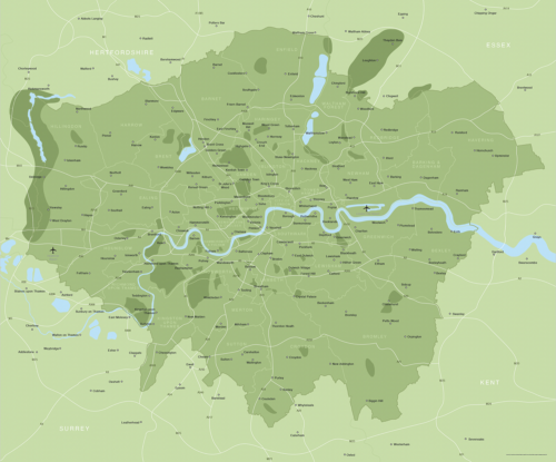 Map of Greater London districts
