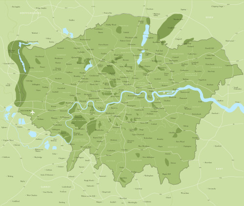 Map of Greater London districts and boroughs – Maproom