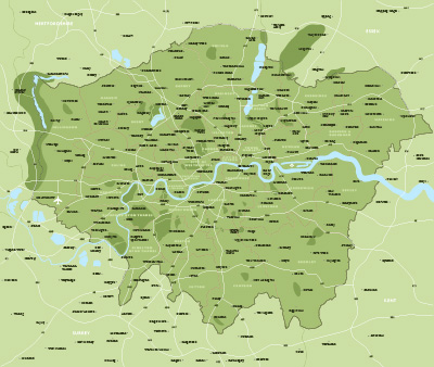 Map of Greater London districts - Maproom