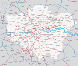 Map of Greater London districts
