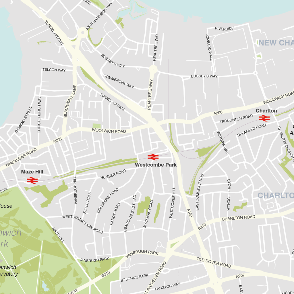 Greenwich borough map (detail)