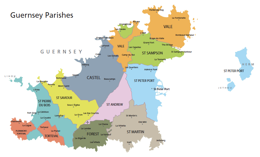 Guernsey Parishes Map Preview 