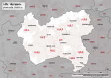 HD postcode districts map preview