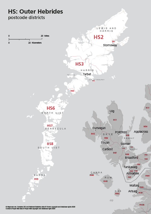 HS postcode districts map preview