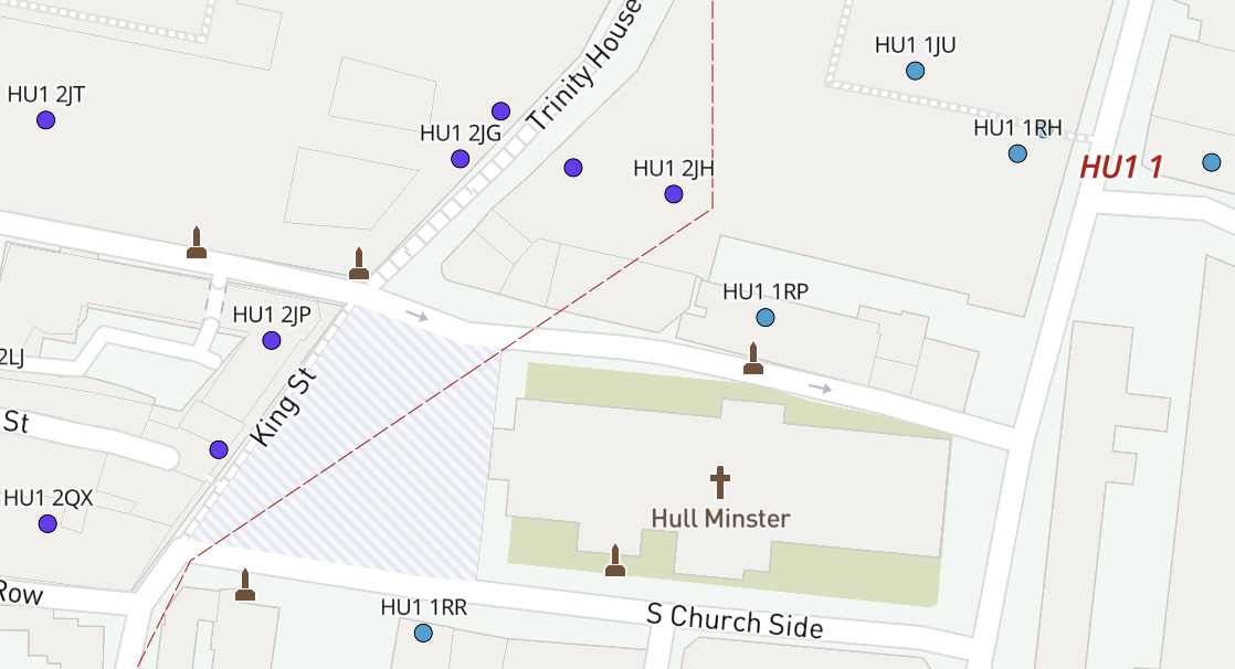 HU dynamic postcodes detail