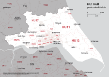 HU postcode districts map preview