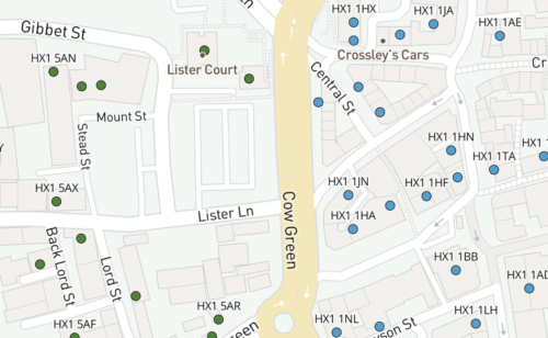 HX dynamic postcodes detail