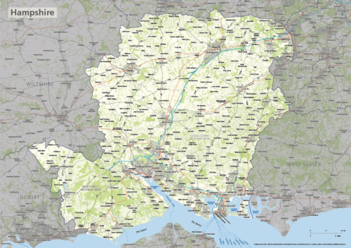 Hampshire county map preview