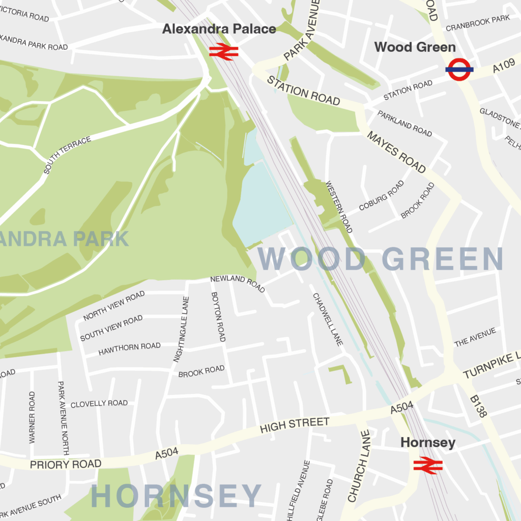 Haringey borough map (detail)