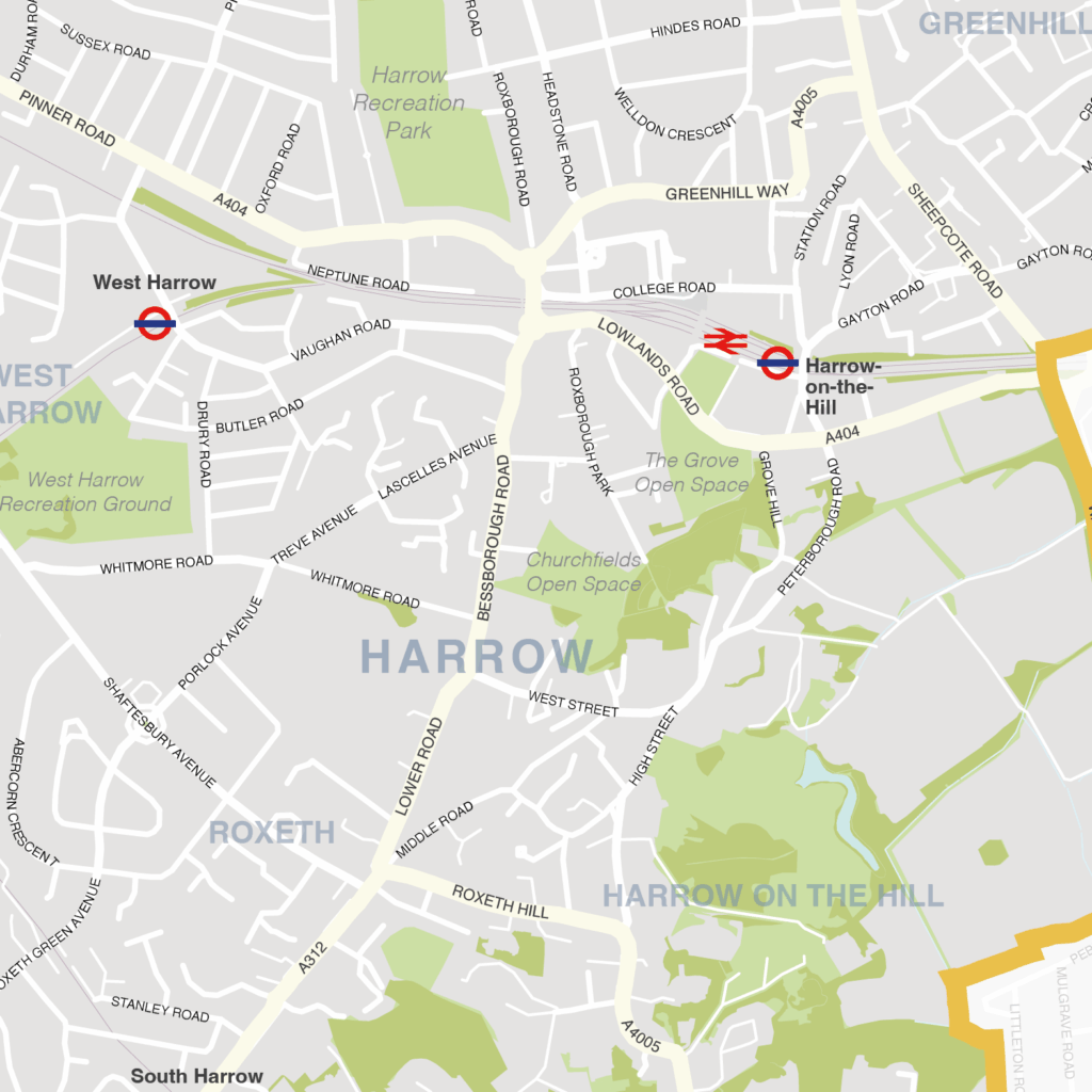 Harrow borough map (detail)