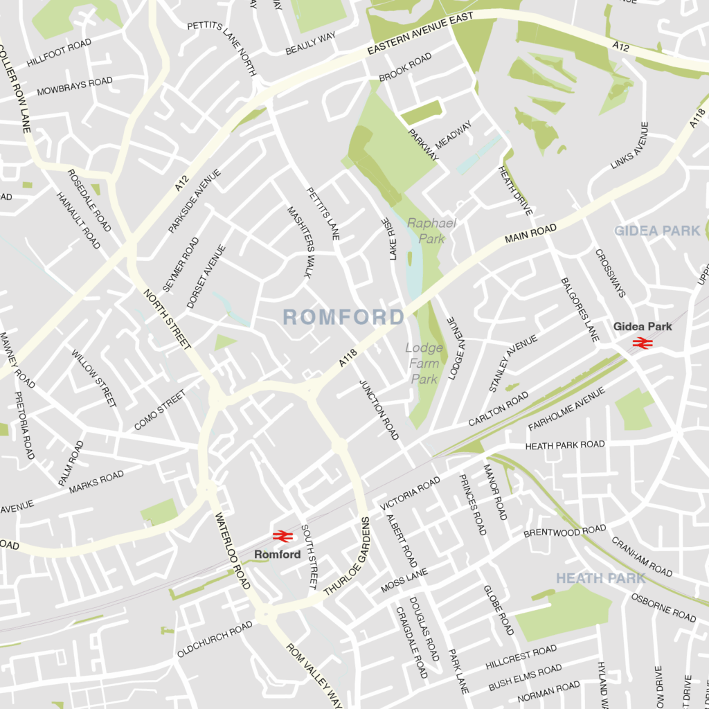 Havering borough map (detail)