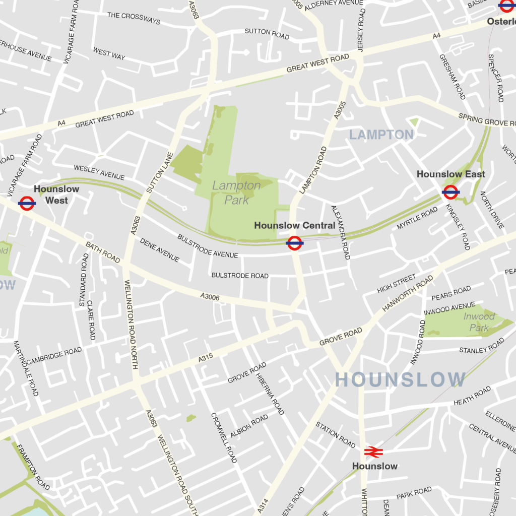 Hounslow borough map (detail)