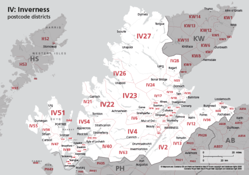 IV postcode districts map preview