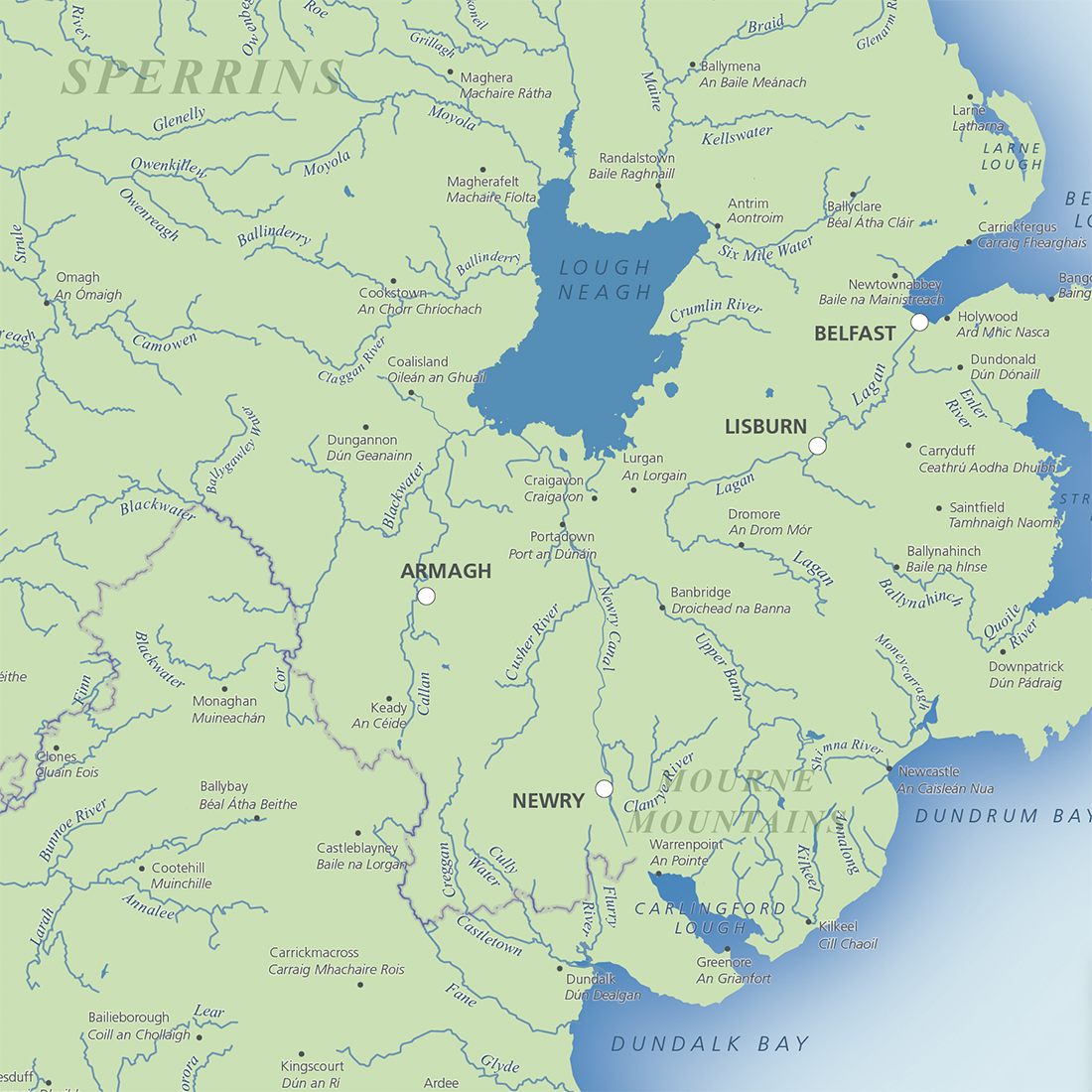 Map detail: Ireland's Rivers detail