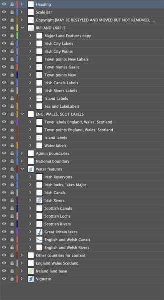 Ireland Rivers Layers Panel