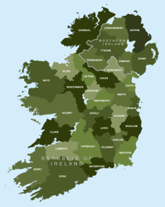 Map of Irish counties