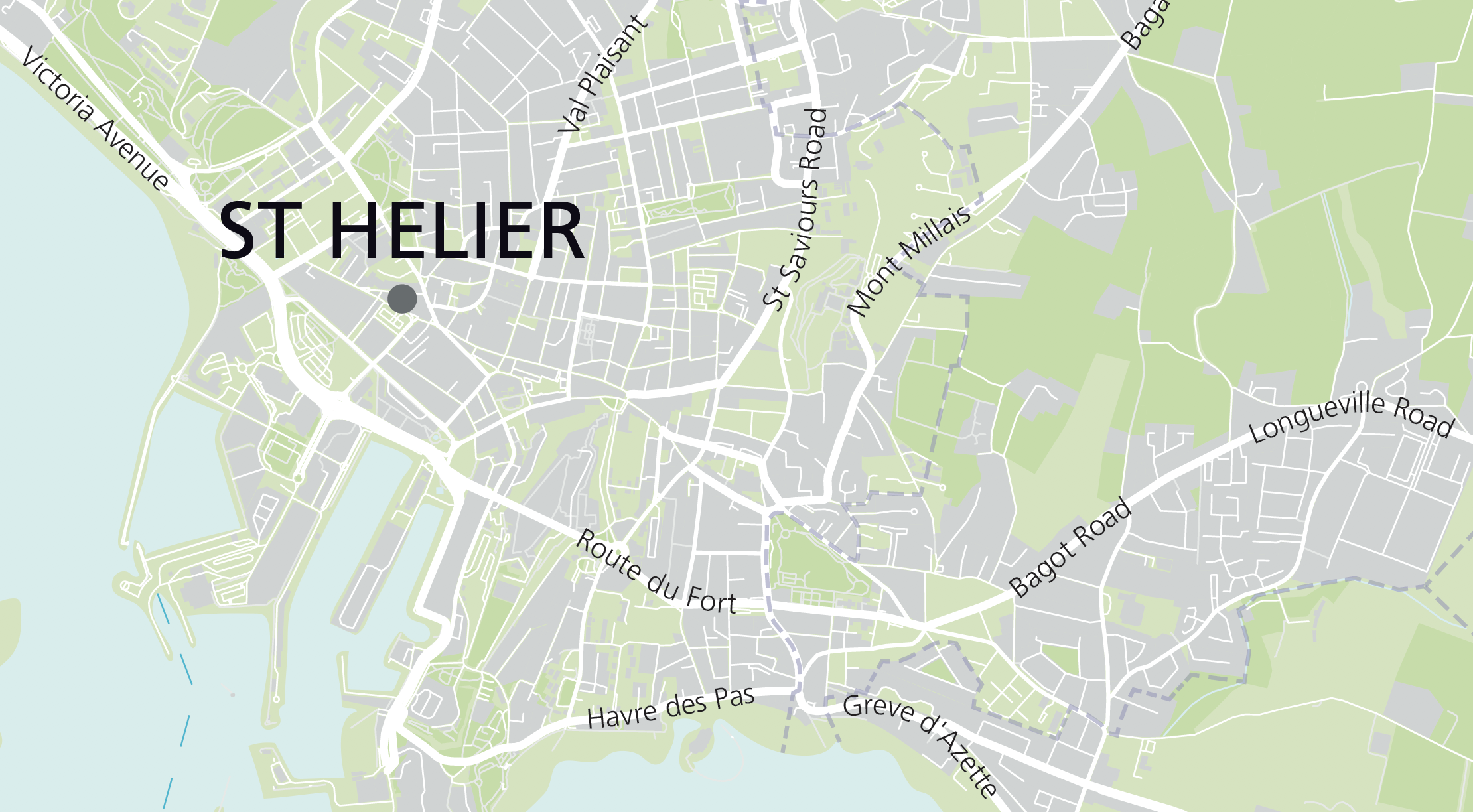 Jersey St Helier map detail
