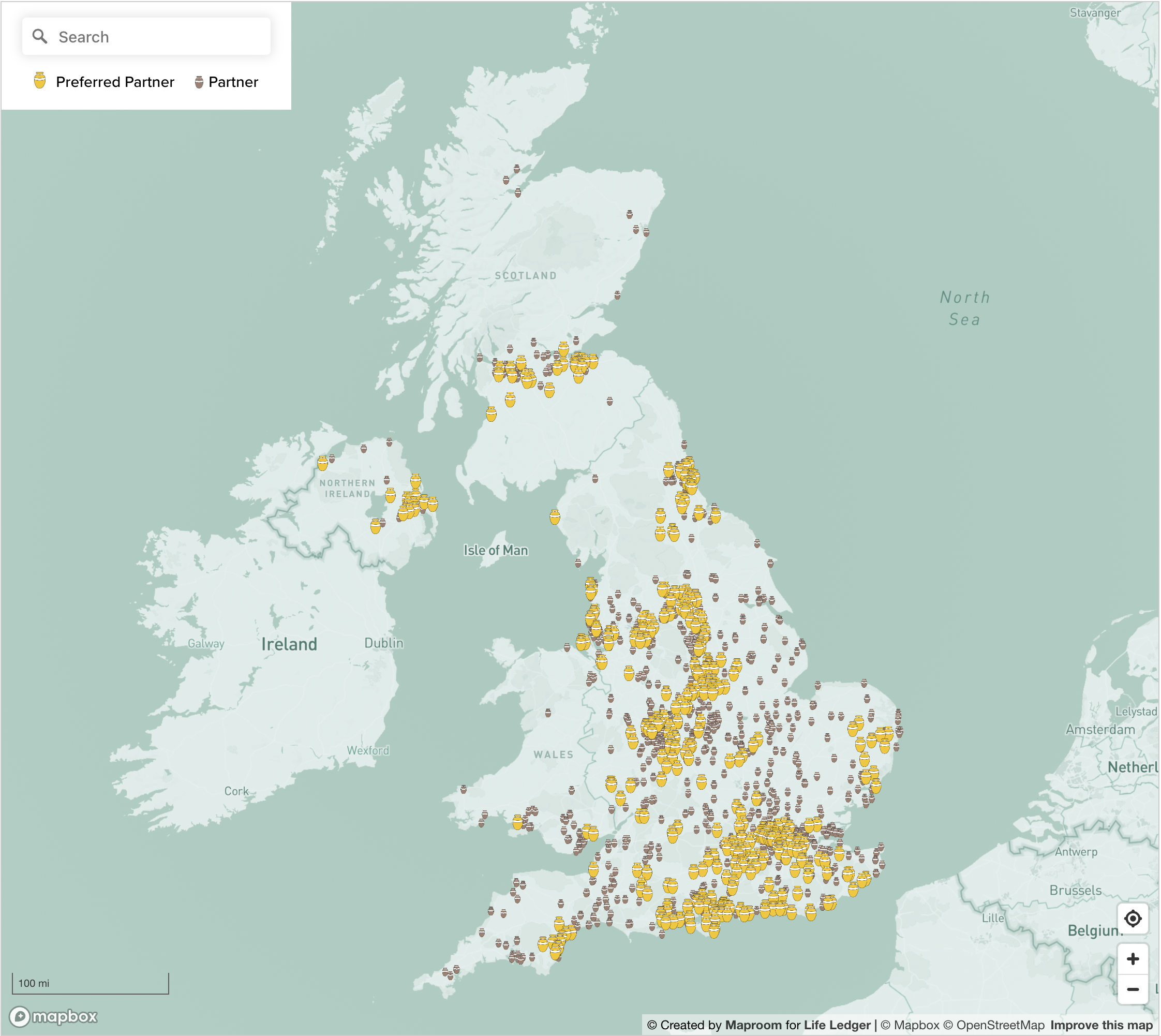 Find a Funeral Director map preview