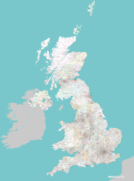 UK Local Authorities and Postcodes Map preview