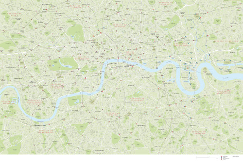 London map with road names