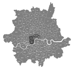 London postcodes map