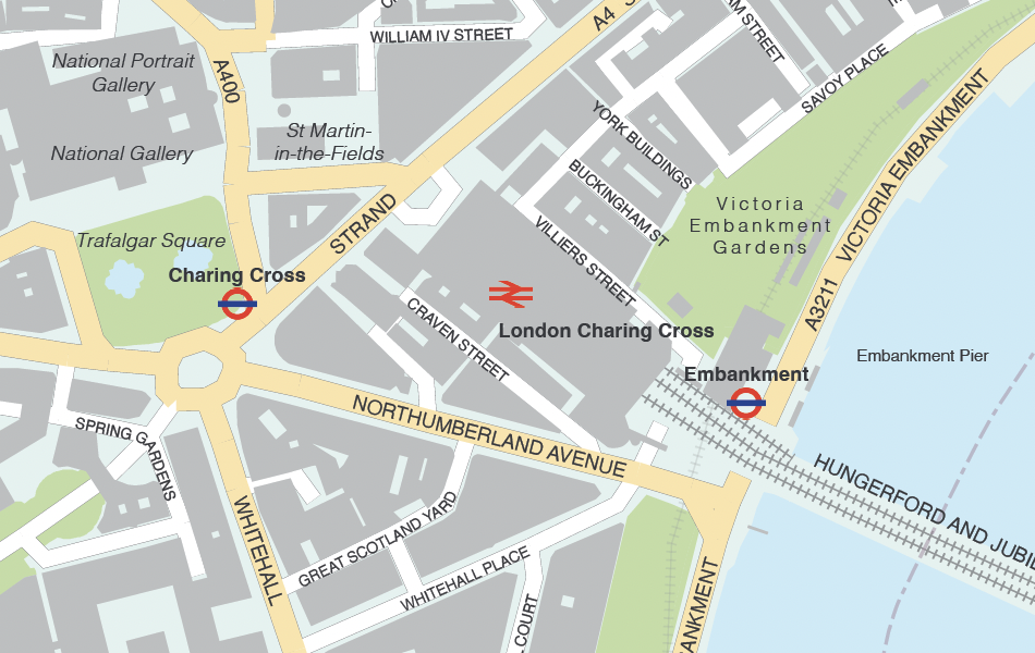 London street map v1 Charing Cross detail