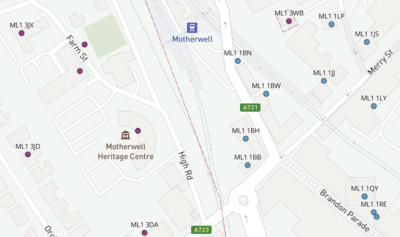 Ml Postcode Region Map of ML postcode districts – Motherwell – Maproom