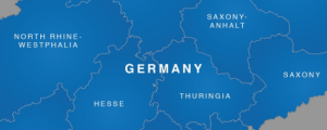 Map of Germany with Anglicised names