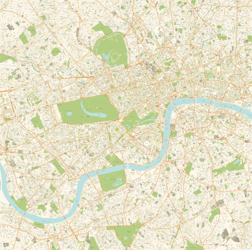 London Street Map - Illustrator, SVG, PDF, JPEG formats