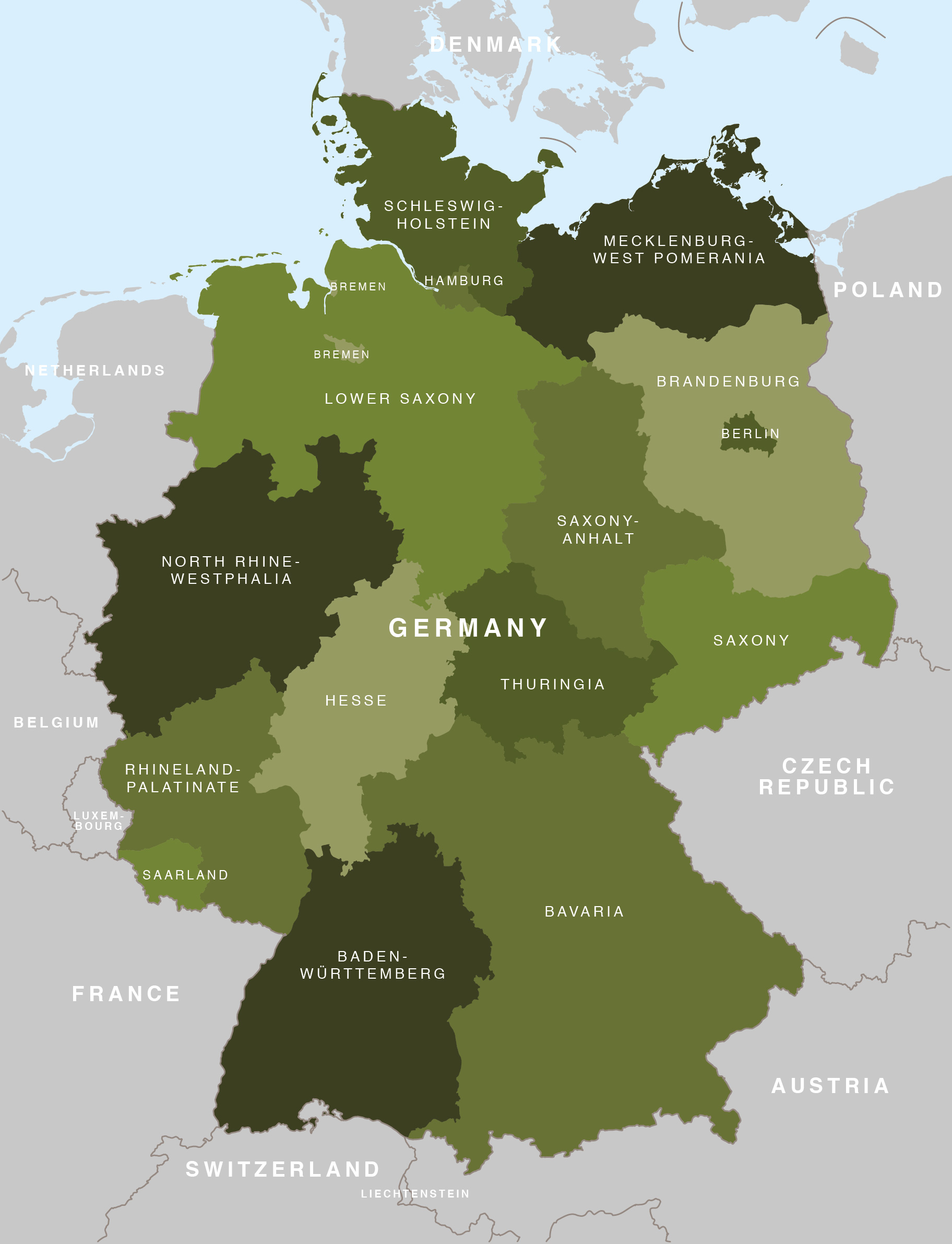 Map Of Germany With States List Of German States RMGD