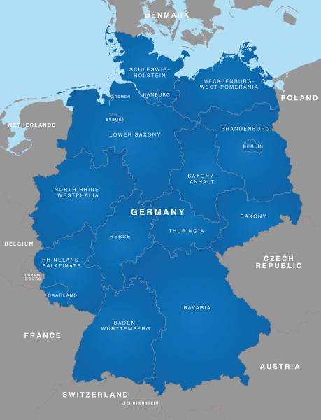 Map of Germany - German states / Bundesländer – Maproom