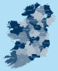 Vector map of Irish counties preview