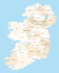 Editable vector map of Ireland with county boundaries preview