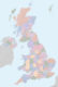 Detailed map of UK showing counties preview