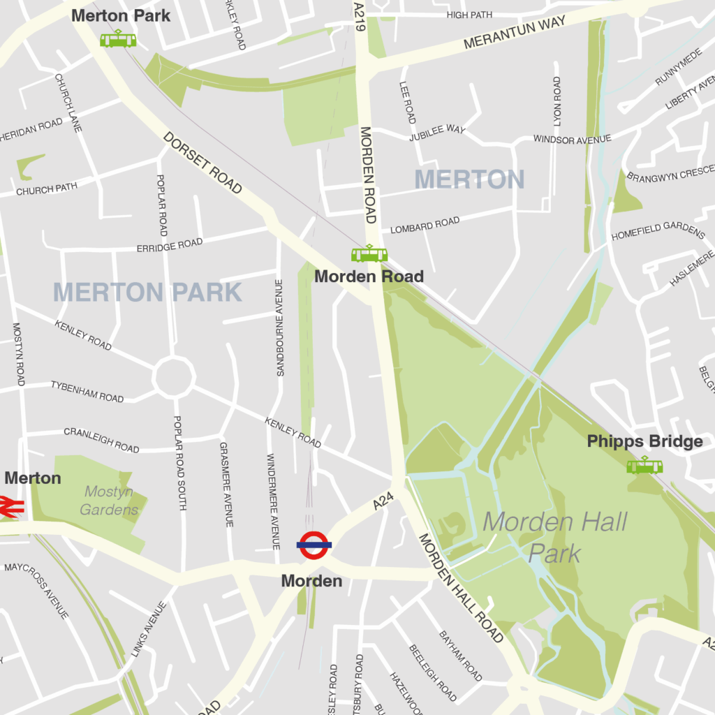 Merton borough map (detail)