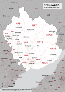 NP postcode districts map preview