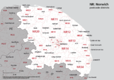 NR postcode districts map preview